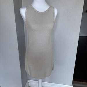 White House Black Market Gold Dress Shimmer Metallic - Above Knee - Size M (NWT)